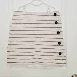 Ann Taylor Cream and Black Buttoned Mini Skirt
